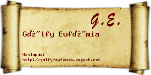 Gálfy Eufémia névjegykártya